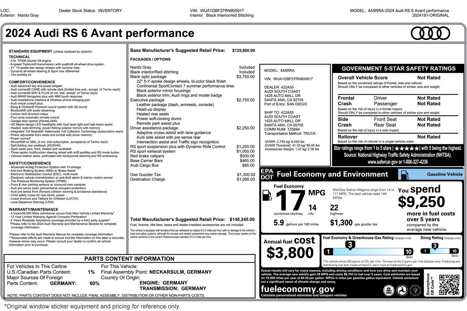 audi rs 6 avant 2024 WUA1DBF27RN905917 image audi rs 6 avant 2024 WUA1DBF27RN905917 image